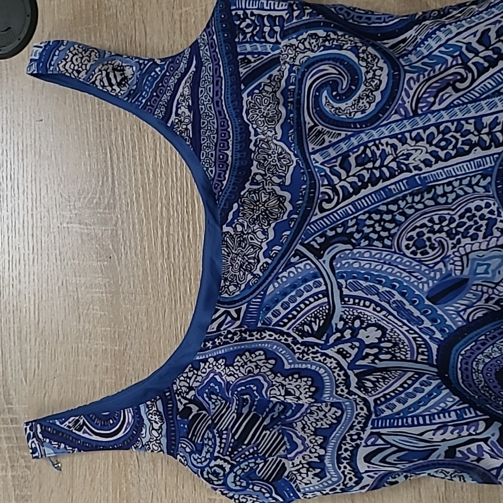 Even Picone Sun Dress in Large Blue Paisley Print - Picture 3 of 3